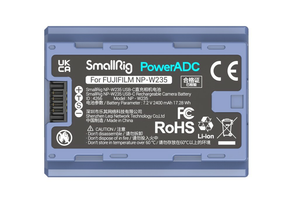 SmallRig 4266 Camera Battery USB-C Rechargable NP-W235