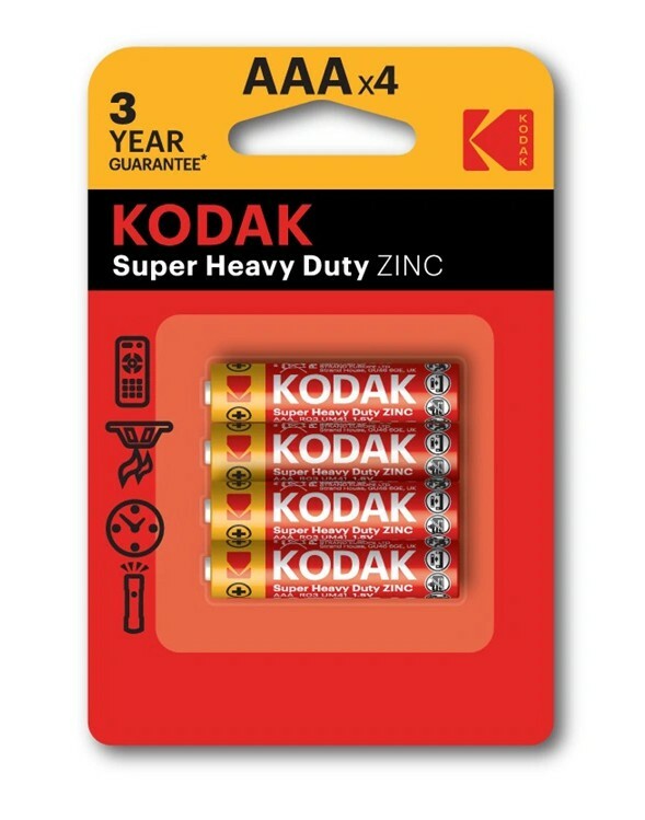 Kodak AAA baterie Heavy Duty zinko-chloridová, 4 ks