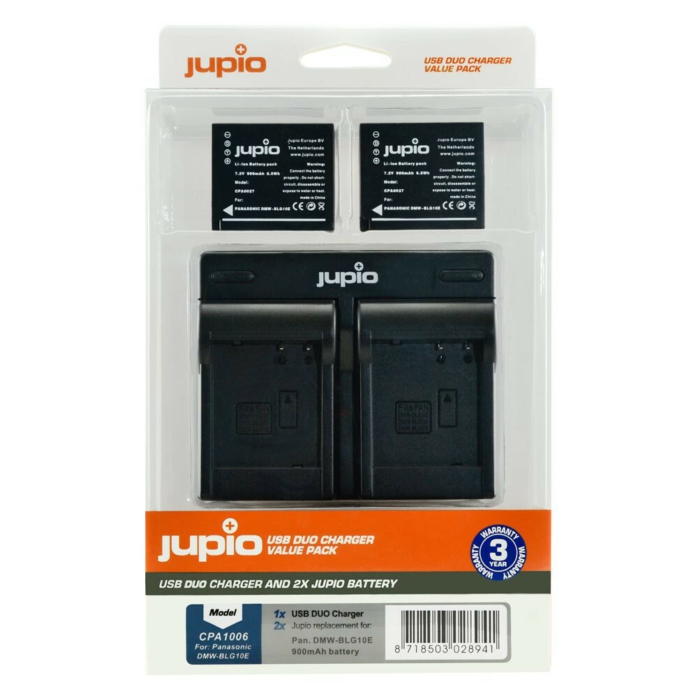 Jupio 2x baterie DMW-BLG10 pro Panasonic a duální USB nabíječka