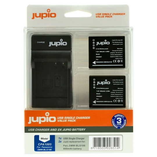 Jupio 2x baterie DMW-BLG10 pro Panasonic a USB nabíječka