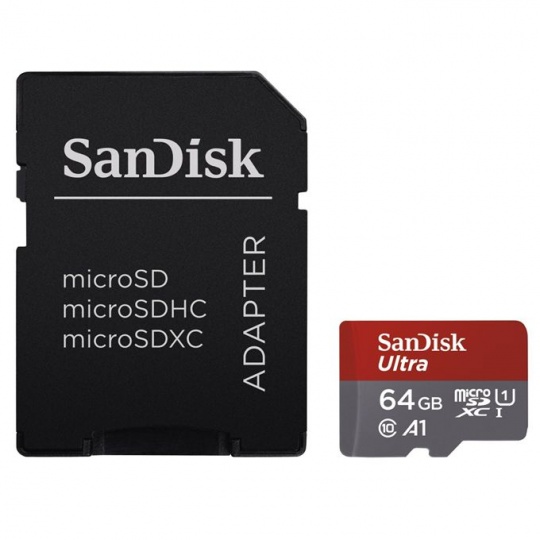 SanDisk microSDXC 64GB Ultra 100 MB/s A1 Class 10 UHS-I