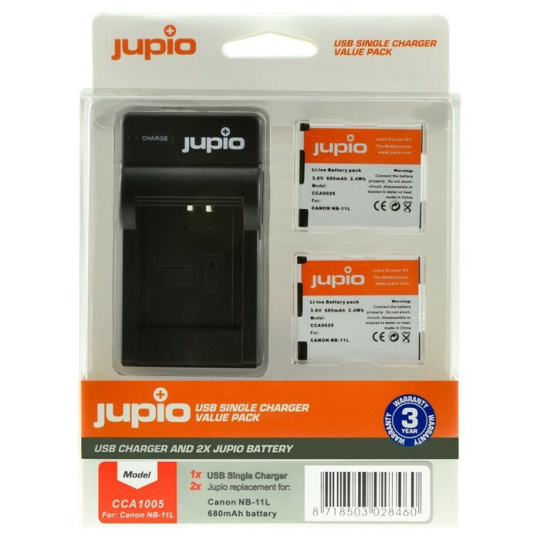 Jupio 2x baterie NB-11L pro Canon a USB nabíječka