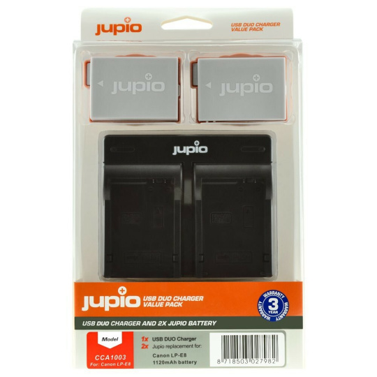 Jupio 2x baterie LP-E8 pro Canon a duální USB nabíječka