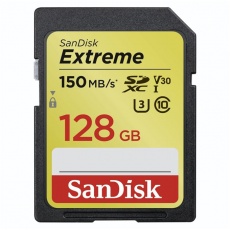 SanDisk Extreme SDXC Card 128 GB 150 MB/s Class 10 UHS-I U3 V30 SanDisk Extreme SDXC Card 128 GB 150 MB/s Class 10 UHS-I U3 V30