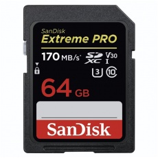SanDisk SecureDigital EXTREME PRO SDXC 64 GB C10 V30 UHS-I U3 170 MB/s