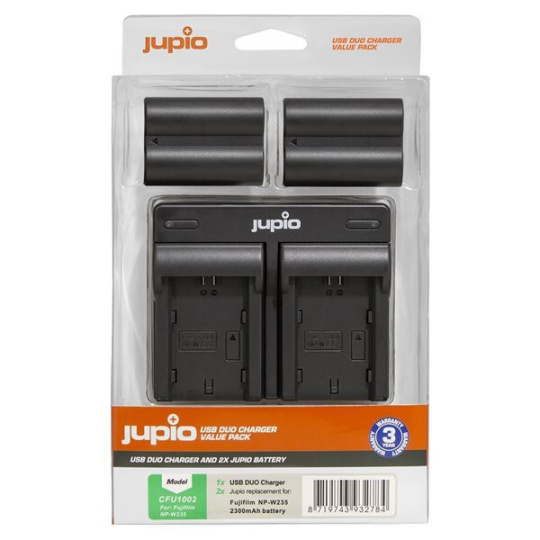 Jupio 2x baterie NP-W235 pro Fujifilm a duální USB nabíječka