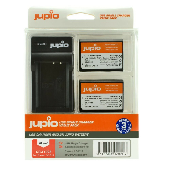 Jupio 2x baterie LP-E10 pro Canon a USB nabíječka